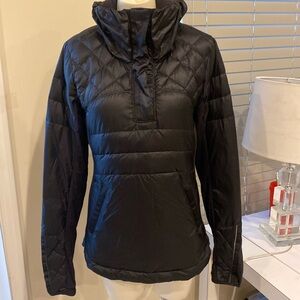 Lululemon Down for a run long sleeve pullover puffer black  jacket sz 8